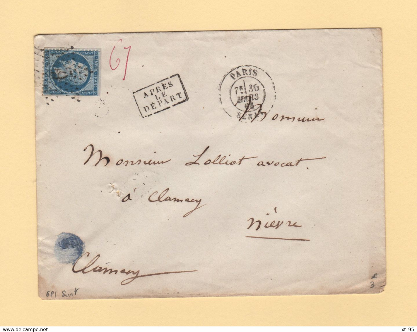 Paris - Etoile 6P1 - Senat - 30 Mars 1866 - 1849-1876: Klassik