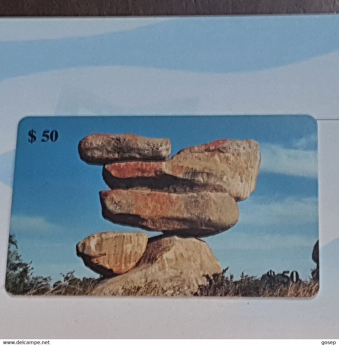 Zimbabwe-(ZIM-15)-suspended Rocks-(55)-($50)-(0019--005276)-(5/00)used Card+1card Free - Zimbabwe