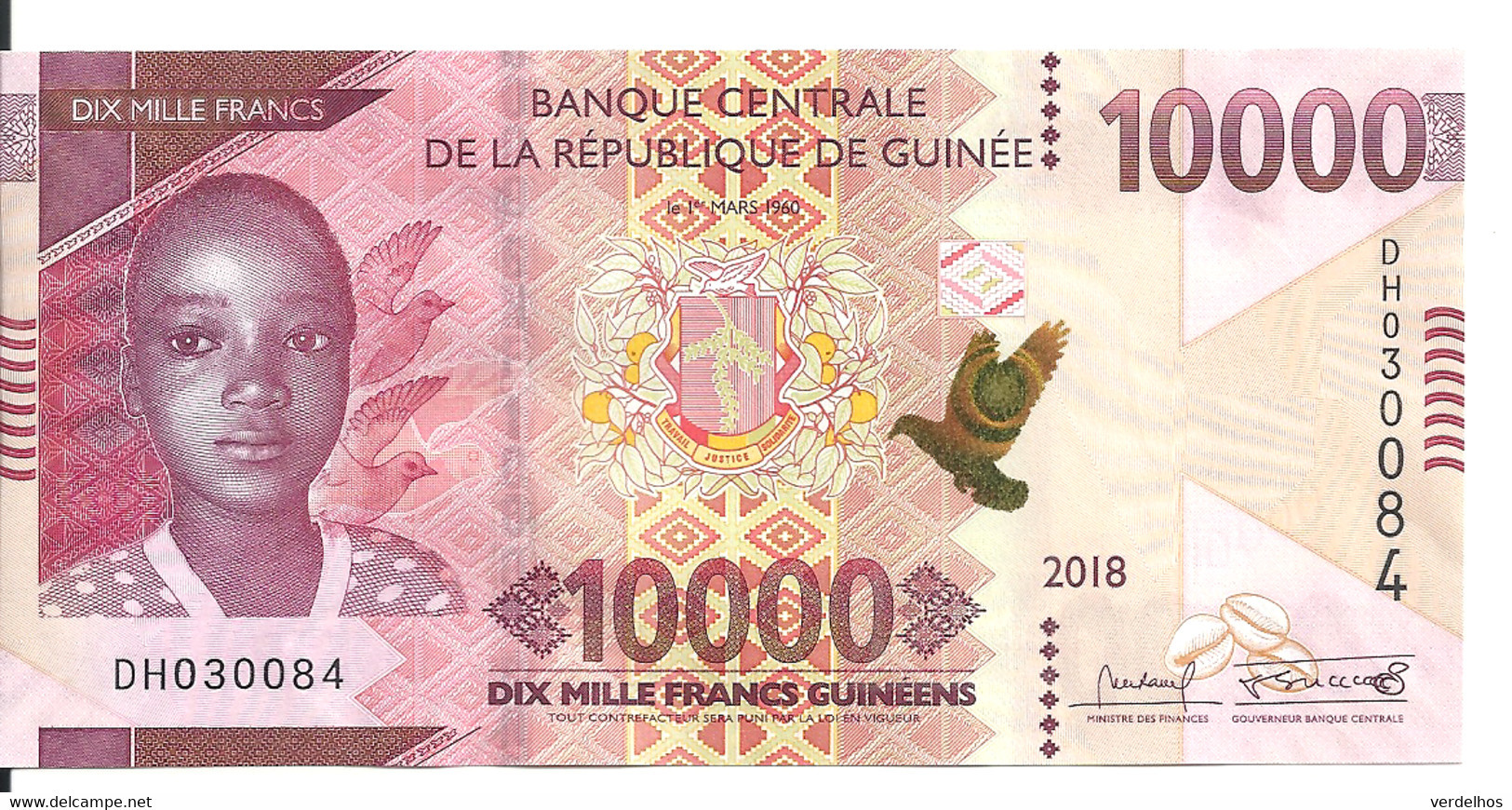 GUINEE 10000 FRANCS  2018 UNC P New - Guinée