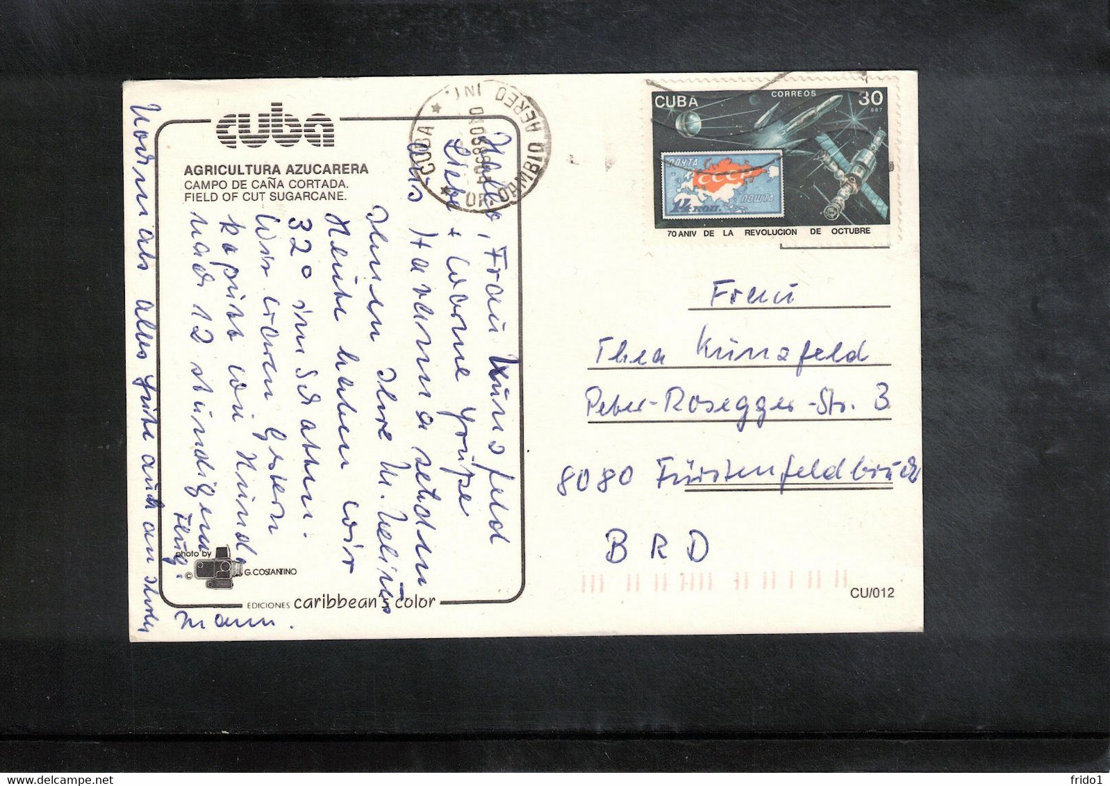 Cuba 1989 Space / Raumfahrt Interesting Postcard - South America