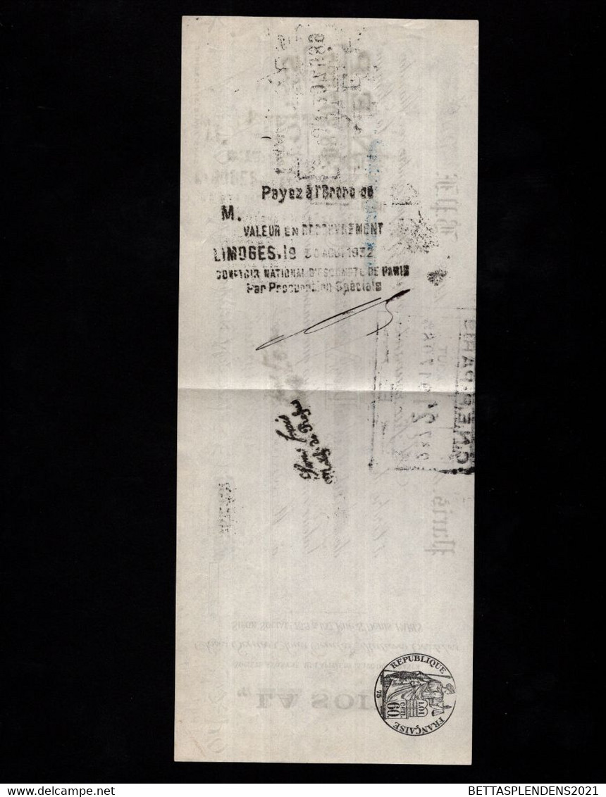 PARIS 1932 - Lettre De Change - " LA SOIE "  - Rue St Denis  / Pour LA SOUTERRAINE - Bills Of Exchange