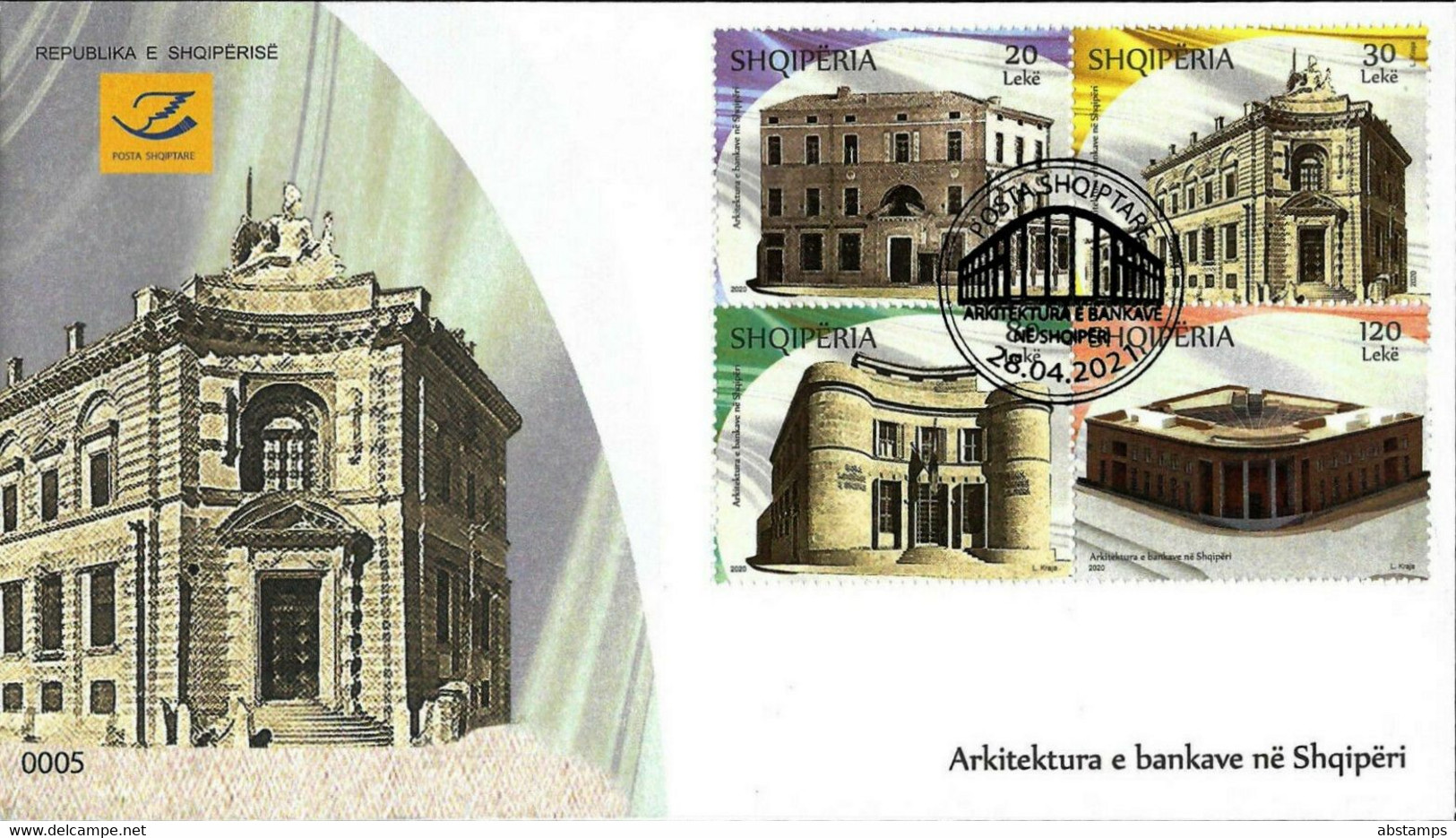 Albania Stamps 2020. Banking Architecture. Bank. FDC MNH - Albania