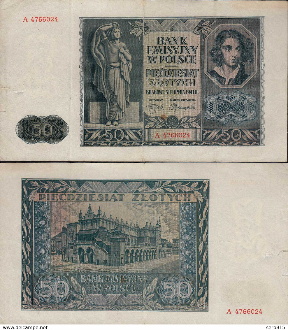 Polen - Poland 50 Zloty 1941 Serien A Pick 102 F  (26653 - Poland