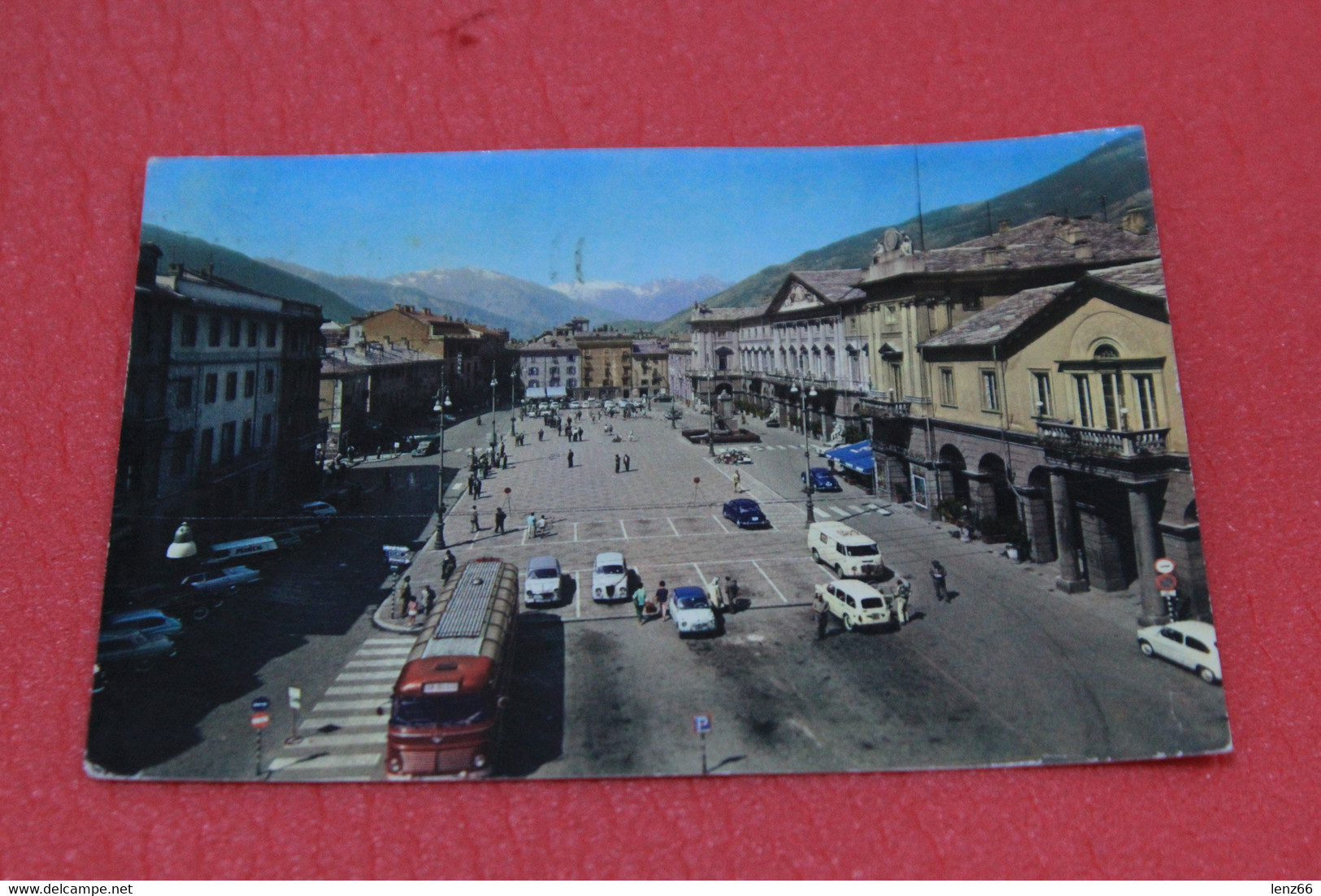 Aosta Piazza E. Chanoux 1964 + Corriera E Auto - Other & Unclassified