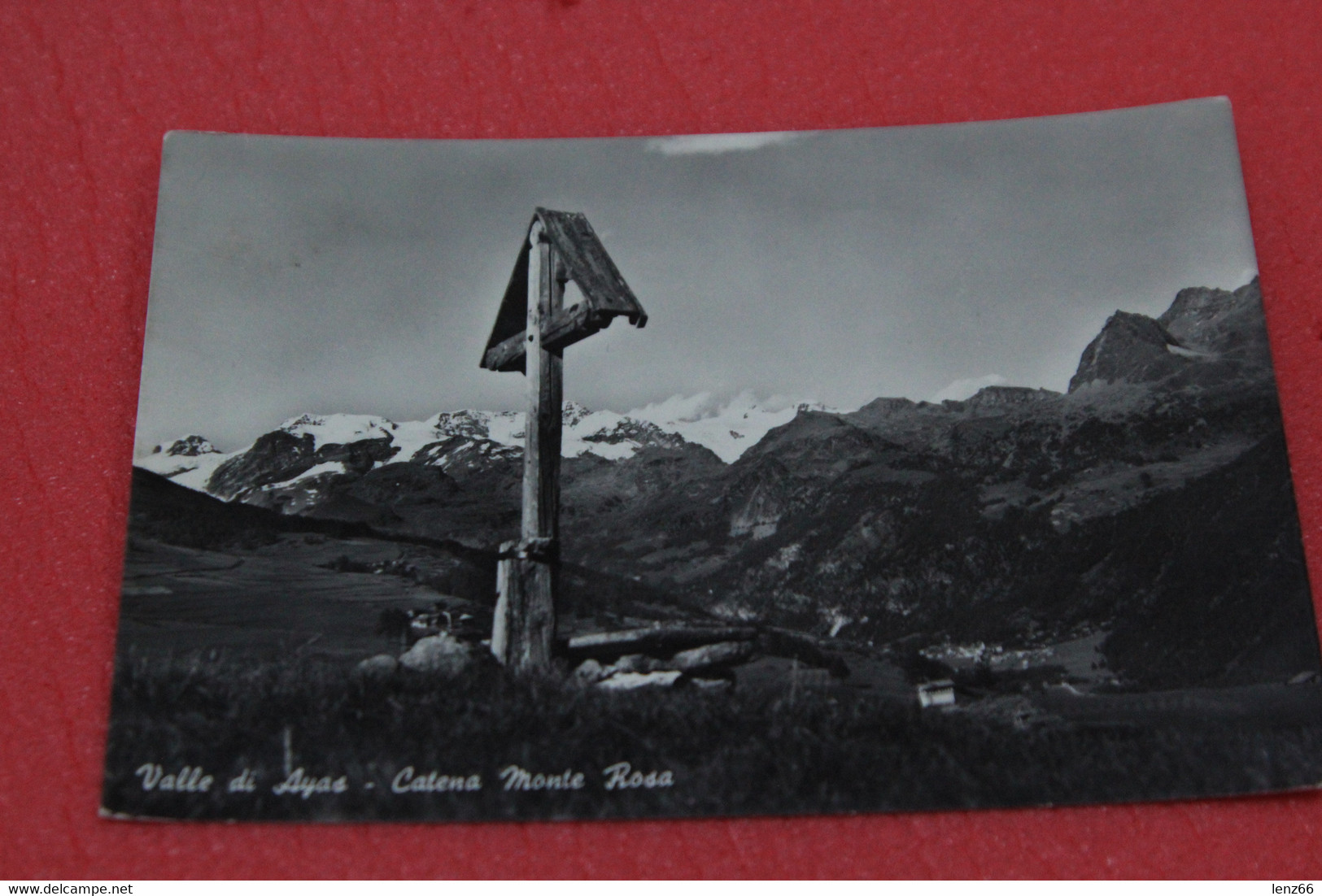 Aosta Valle D' Ayas Catena Monte Rosa Con Motivo Di Montagna 1957 - Otros & Sin Clasificación