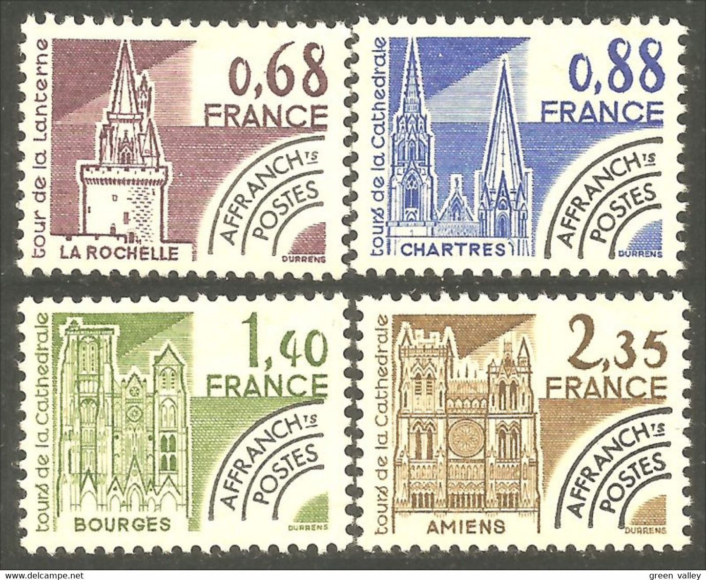 354 France Yv 162-165 Cathédrales Cathedrals Préoblitéré Precancel MNH ** Neuf SC (113a) - 1964-1988