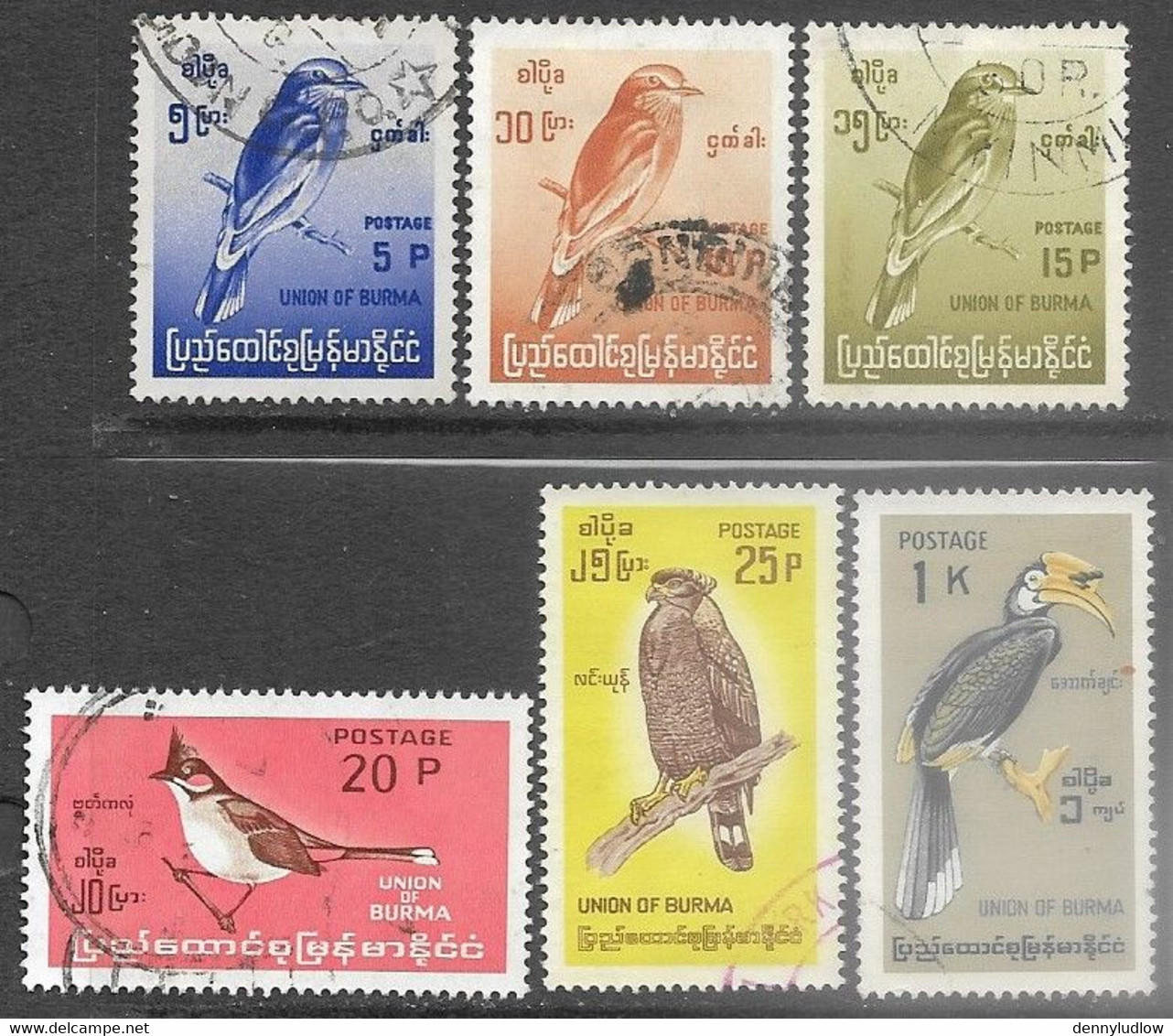 Burma  1968    Sc#200-4, 206  6 Diff  Birds Used    2016 Scott Value $4.65 - Myanmar (Birmanie 1948-...)