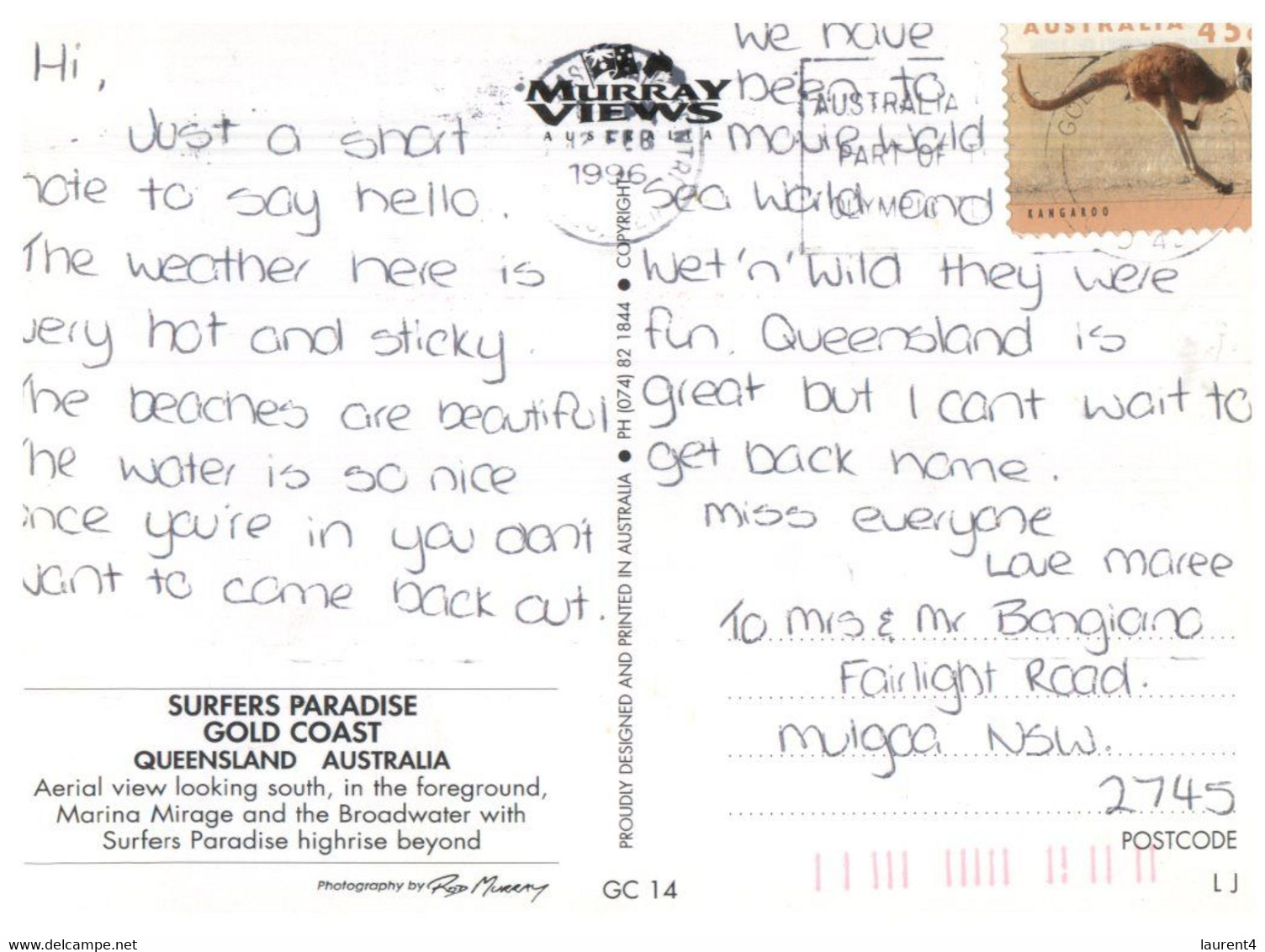 (OO 19) Australia - QLD - Surfer Paradise (with Kangaroo Stamp) - Gold Coast