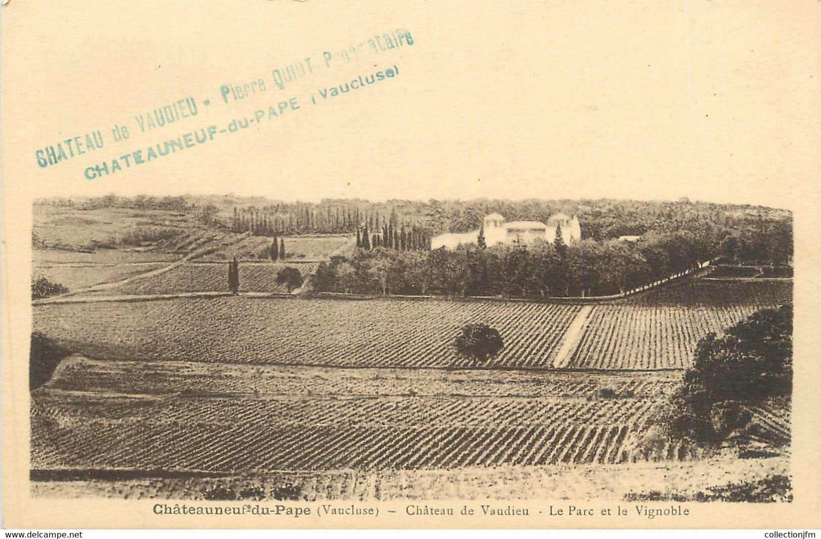 CPA FRANCE 84 " Chateauneuf Du Pape, Le Château De Vaudieu, Le Parc Et Le Vignoble" - Chateauneuf Du Pape