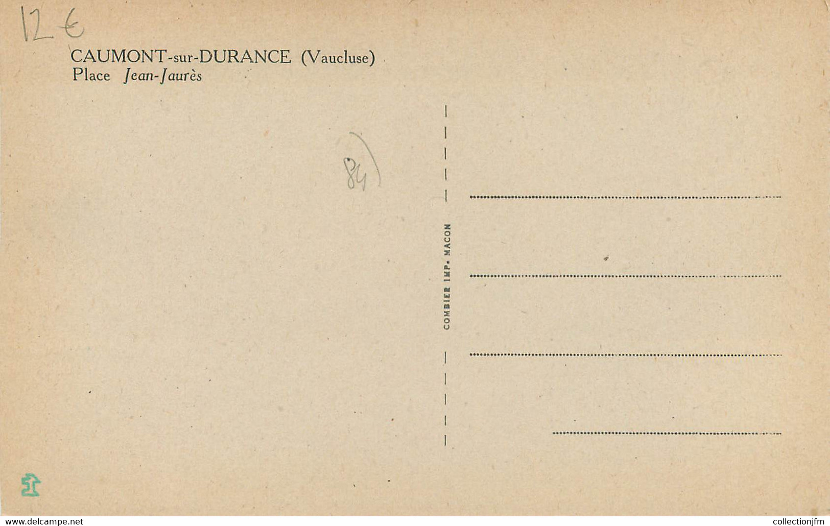 CPA FRANCE 84 " Caumont Sur Durance, La Place Jean Jaurès" - Caumont Sur Durance