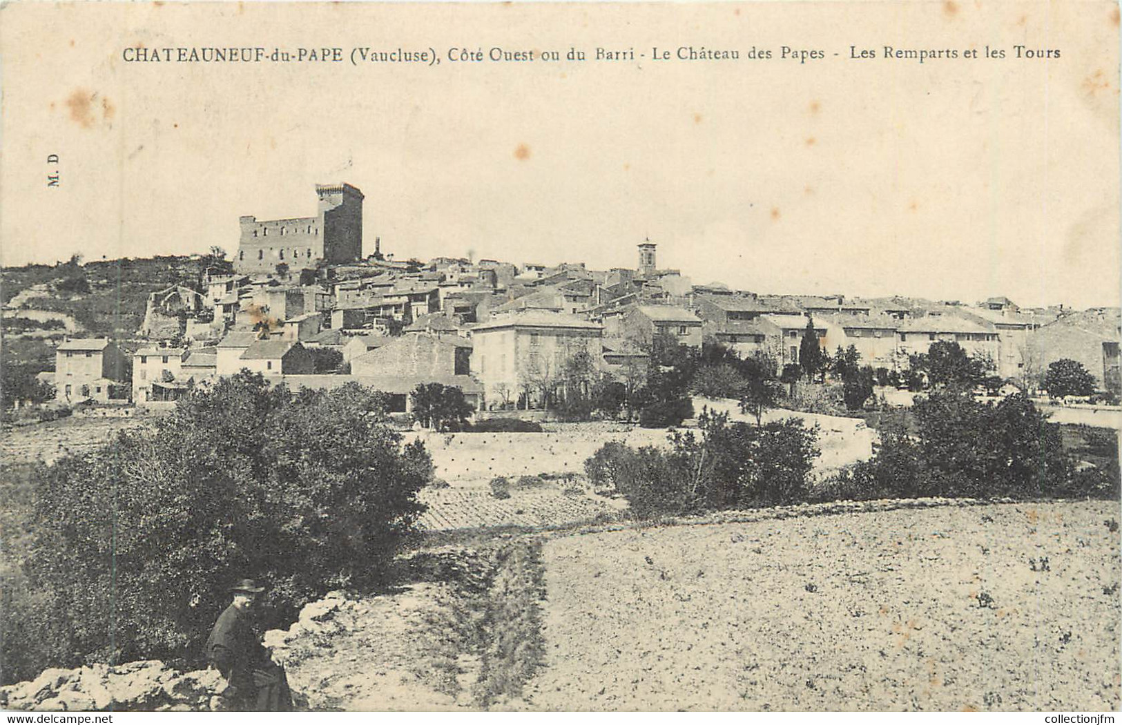CPA FRANCE 84 " Chateauneuf Du Pape, Le Château Des Papes, Les Remparts Et Les Tours" - Chateauneuf Du Pape
