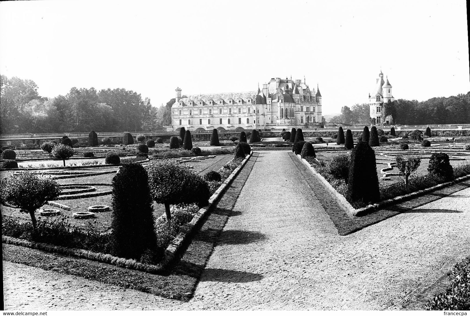 001 - INDRE ET LOIRE - CHENONCEAUX - Chateau Et Jardins - Original Unique - Plaques De Verre