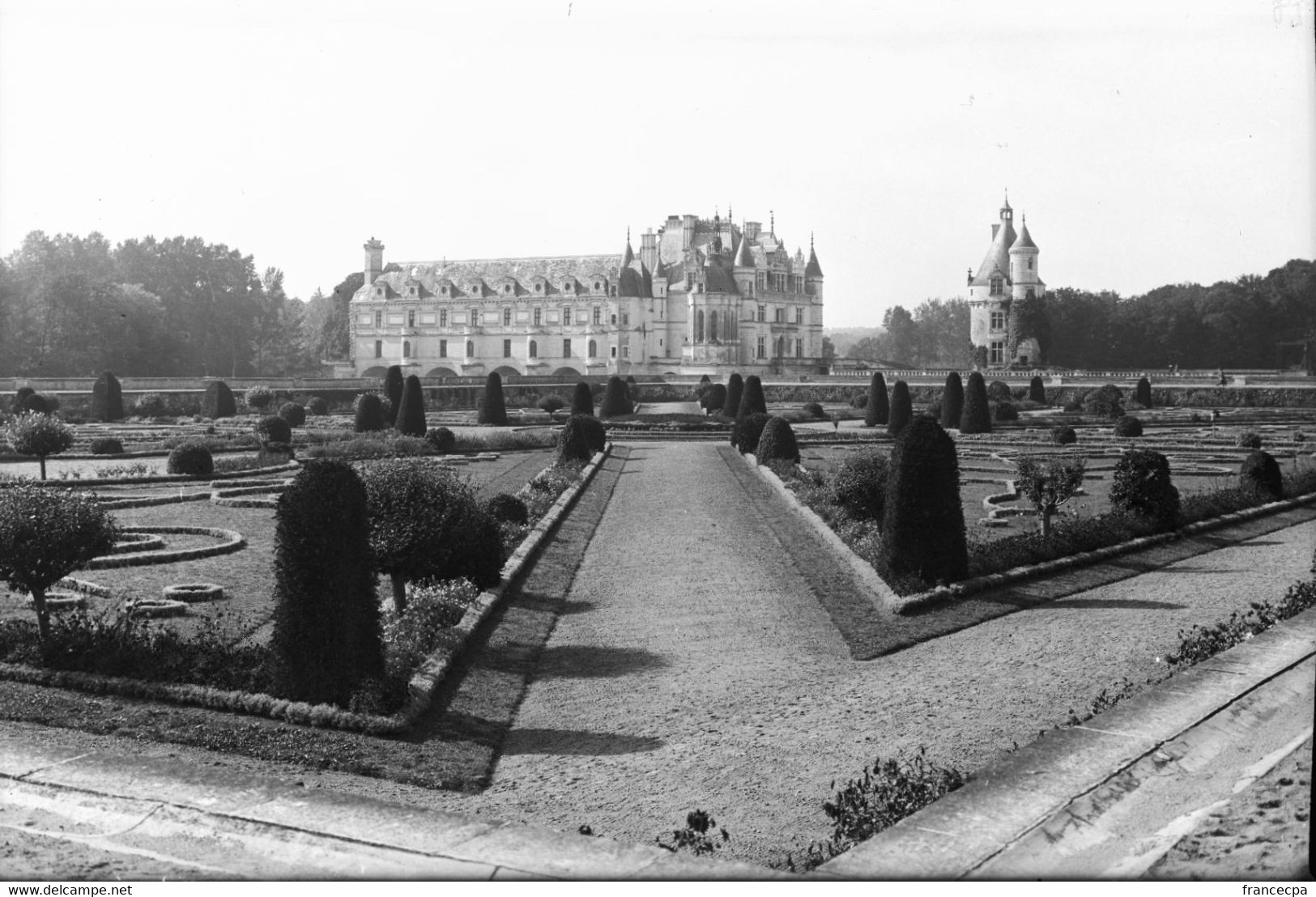 002 - INDRE ET LOIRE - CHENONCEAUX - Chateau Et Jardins - Original Unique - Plaques De Verre