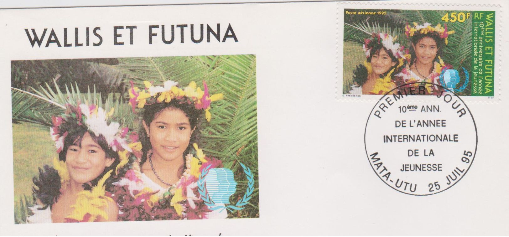 WALLIS ET FUTUNA 1 Env FDC Premier Jour N° PA187 -25 Juil 1995 - Année Internationale De La Jeunesse - FDC