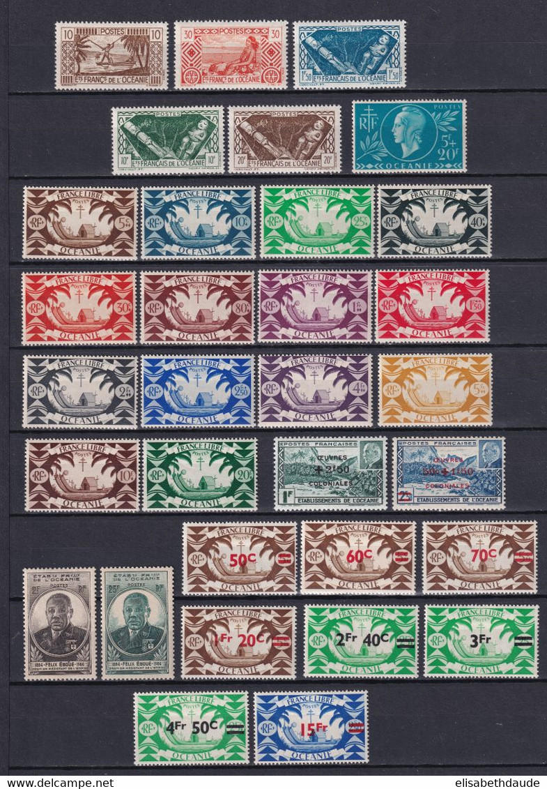 OCEANIE - ANNEES COMPLETES 1942/1945 - YVERT N°150/181 * MLH - COTE = 40.5 EUROS - - Unused Stamps