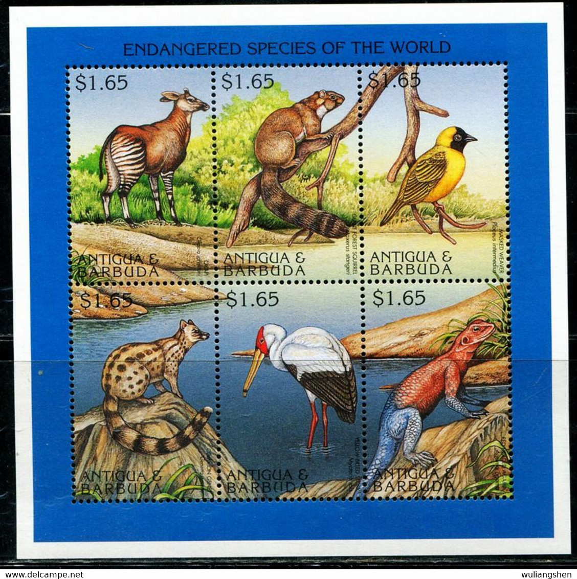 CR0301 Antigua Barbuda 1997 Animals, Lizards, Birds, Etc. S/S - Autres & Non Classés