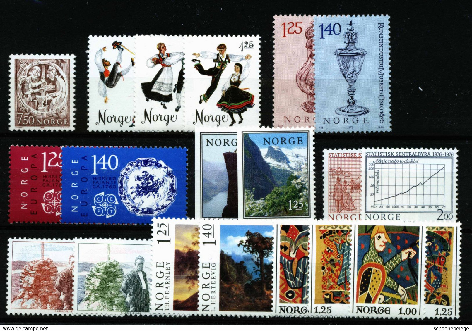 A7042) Norwegen Jahrgang 1976 ** Postfrisch Kpl. MNH - Neufs