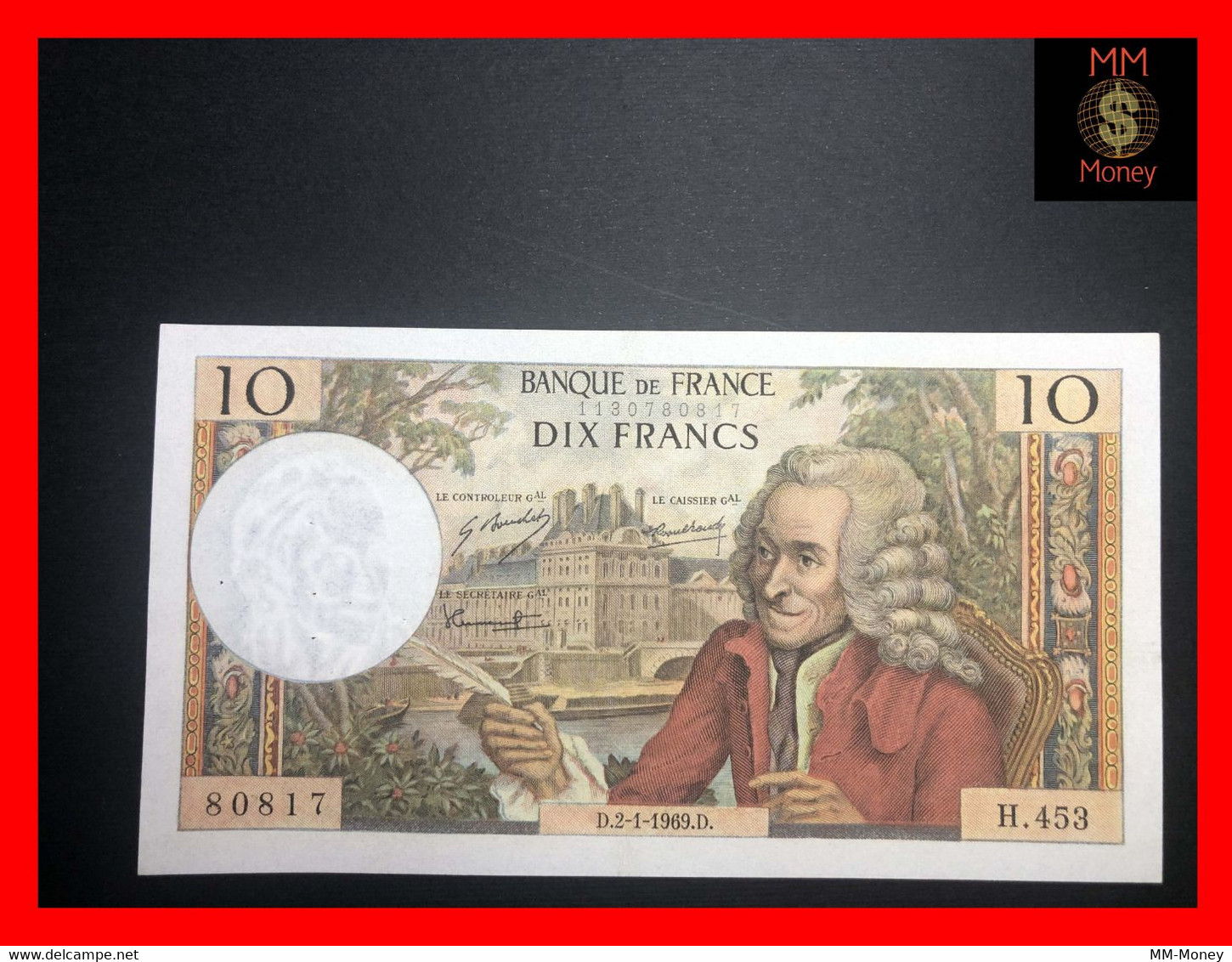 France 10 Francs  2.1.1969   P. 150  P.hs.     XF - 10 F 1963-1973 ''Voltaire''