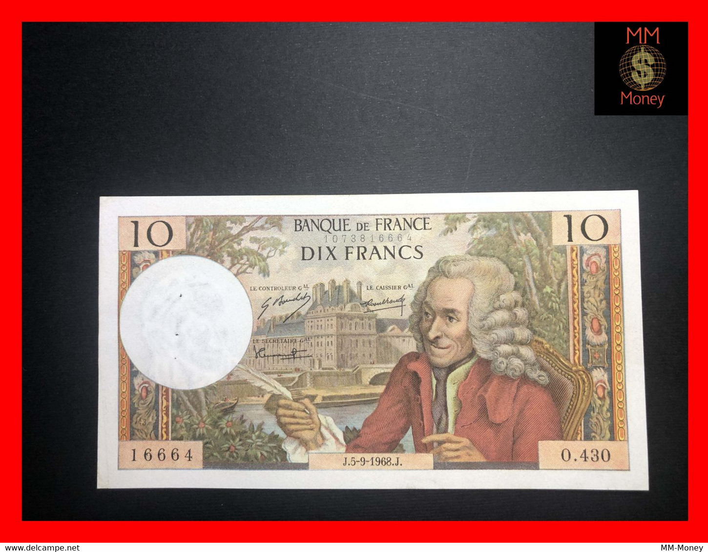 France 10 Francs  5.9.1968   P. 150  P.hs.     XF - 10 F 1963-1973 ''Voltaire''