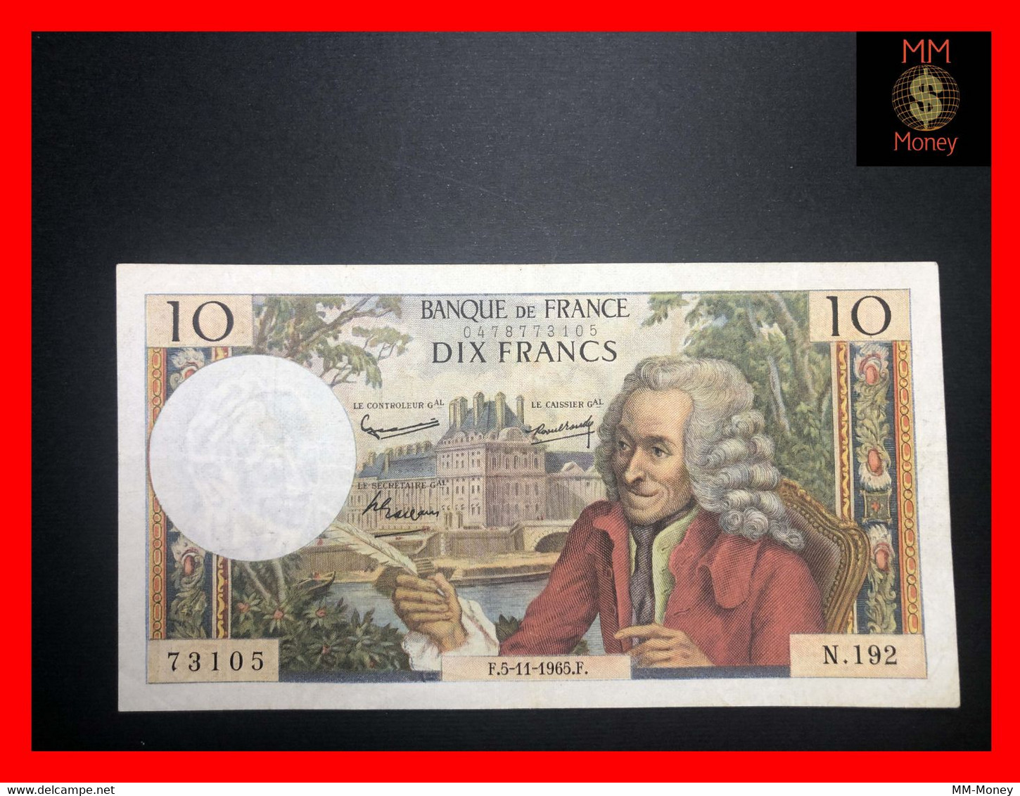 France 10 Francs  5.11.1965   P. 150  P.hs.     VF - 10 F 1963-1973 ''Voltaire''