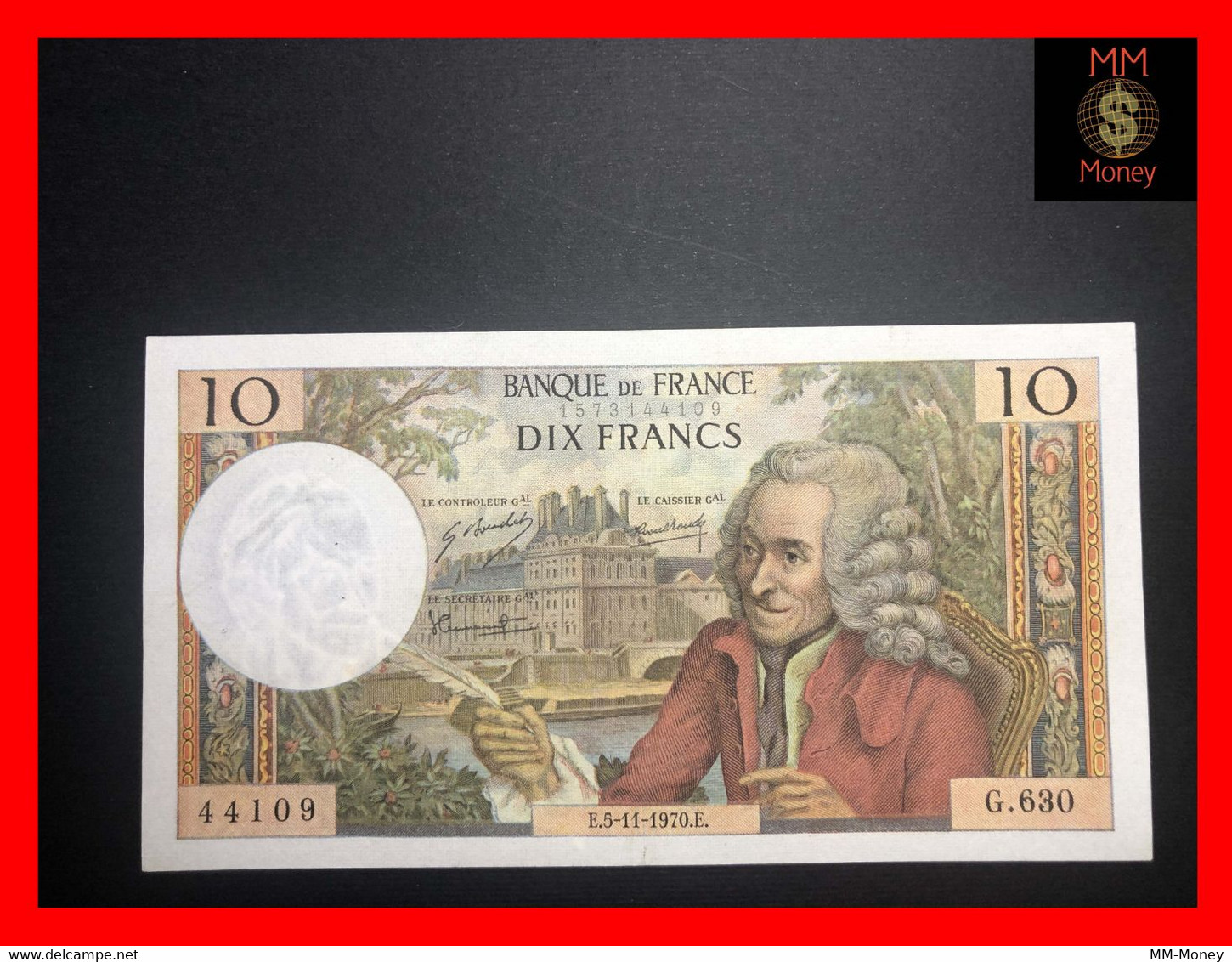 France 10 Francs  5.11.1970   P. 150  P.hs.     VF++ - 10 F 1963-1973 ''Voltaire''