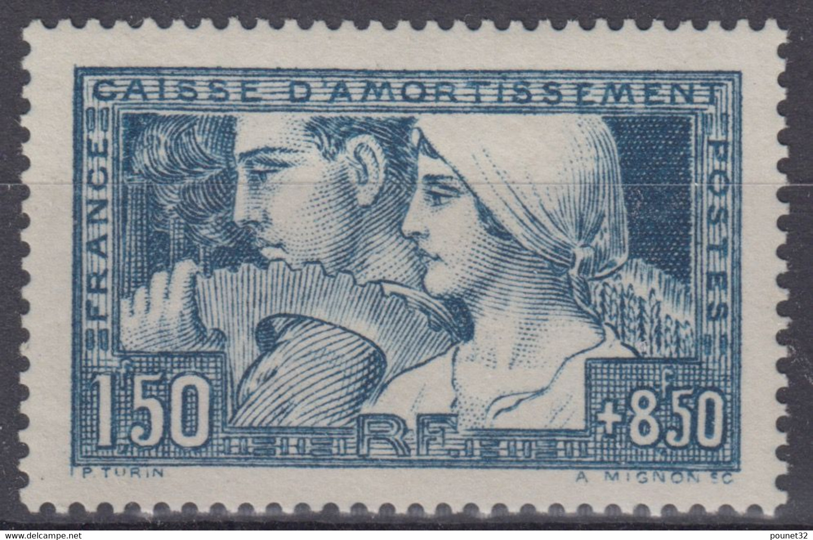 FRANCE :CAISSE D'AMORTISSEMENT LE TRAVAIL N° 252 NEUF * GOMME AVEC CHARNIERE - 1927-31 Caisse D'Amortissement