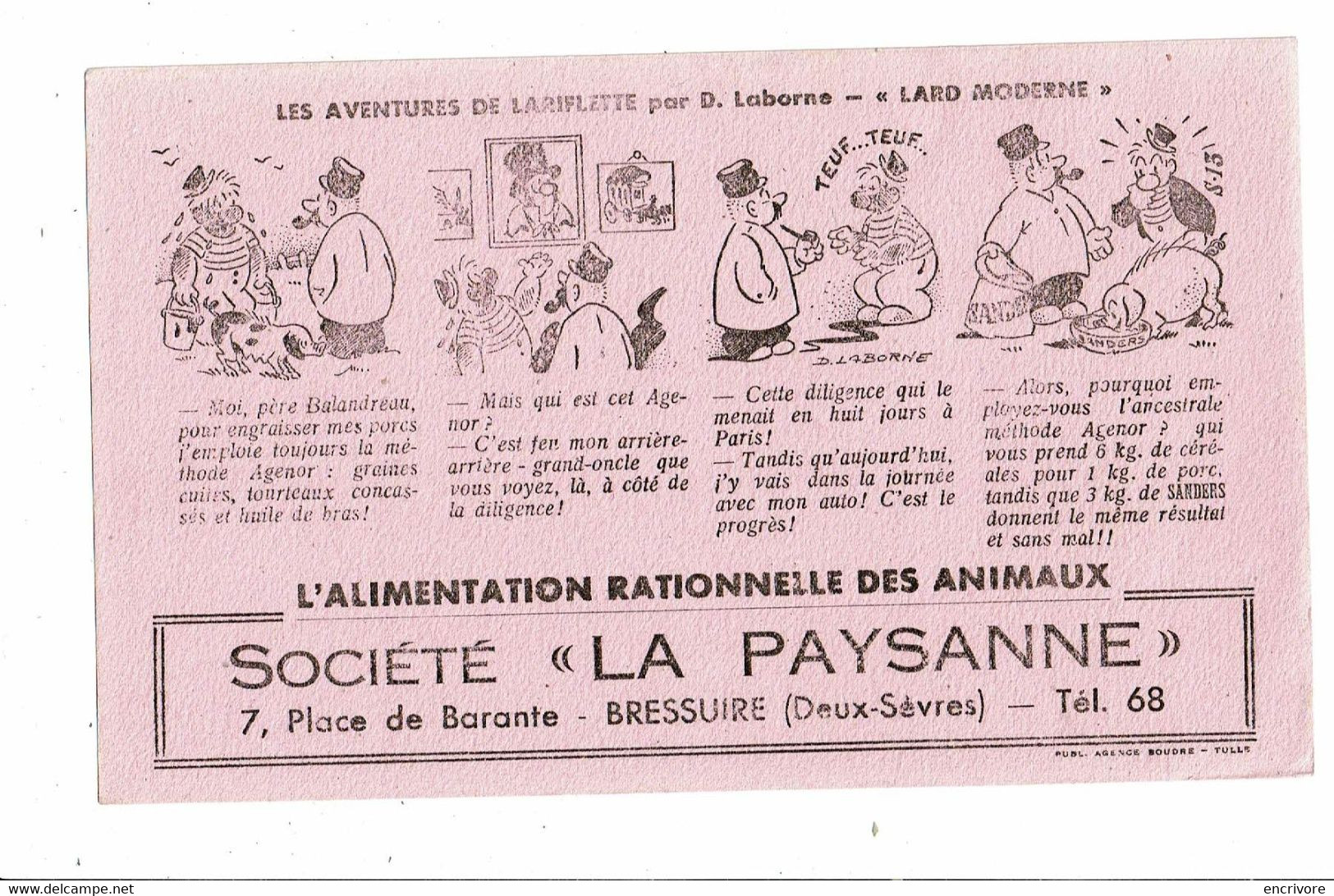 Buvard Les Aventures De Lariflette Par D. Laborne Lard Moderne Cochon SANDERS La Paysanne Bressuire - Agricultura