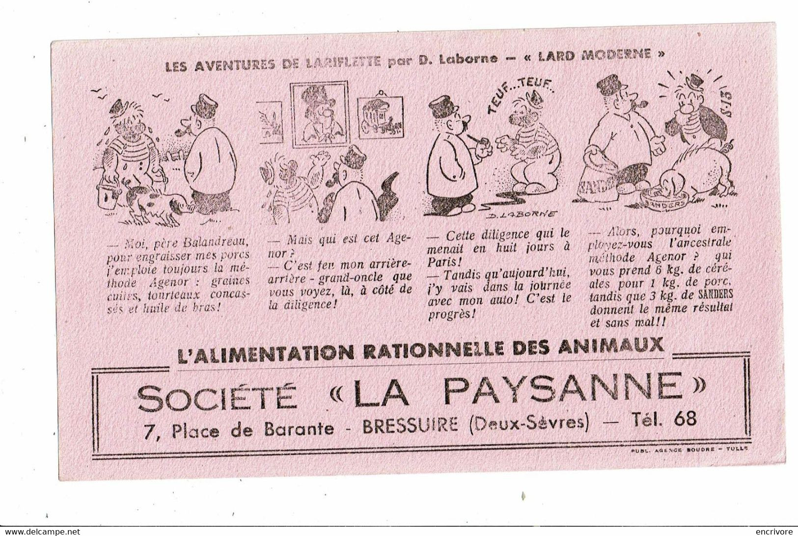 Buvard Les Aventures De Lariflette Par D. Laborne Lard Moderne Cochon SANDERS La Paysanne Bressuire - Agricoltura