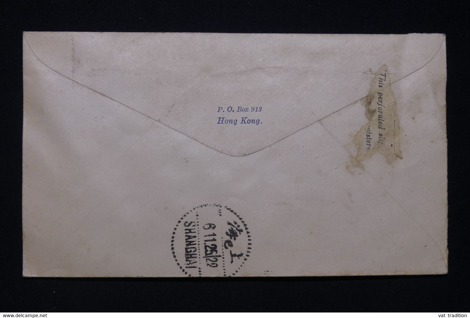 HONG KONG - Enveloppe Commerciale En Recommandé Pour Shanghai En 1925 - L 96770 - Brieven En Documenten