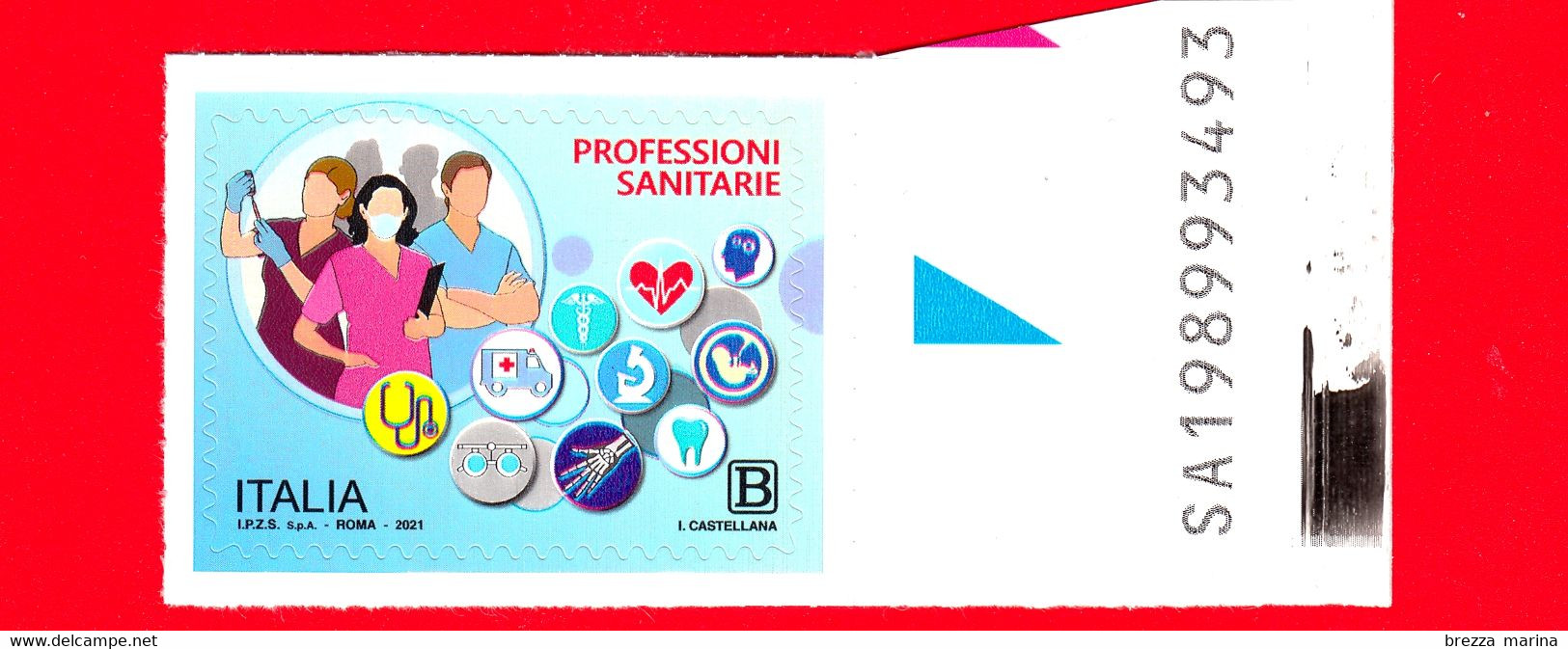 Nuovo - MNH - ITALIA - 2021 - Professioni Sanitarie – Sagome E Figure Stilizzate - B - Alfanumerico - 2021-...: Mint/hinged
