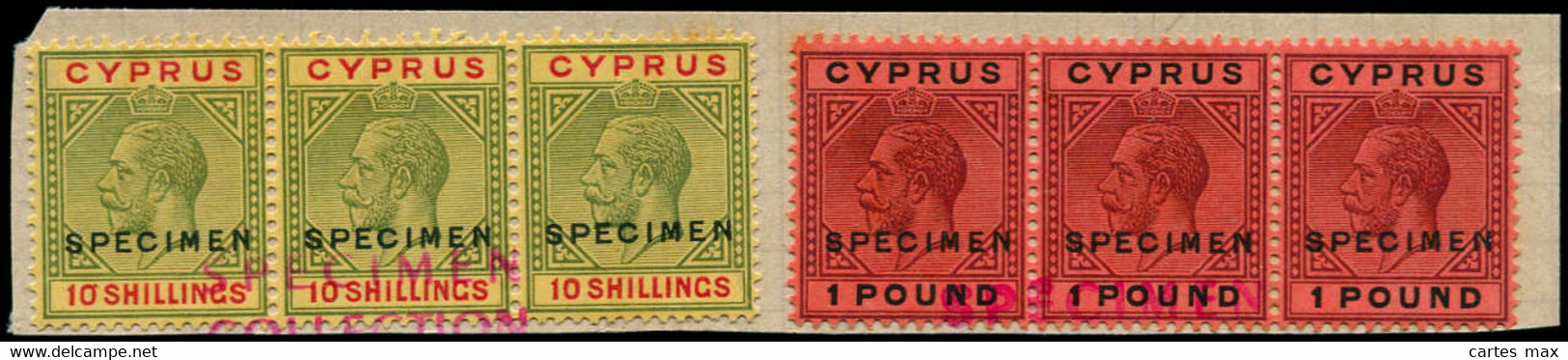 CHYPRE Poste SPE - 82/83, 2 Bandes De 3 "spécimen" En Noir Sur Fragment D'album UPU, Surcharge Rouge "spécimen Collectio - Otros & Sin Clasificación