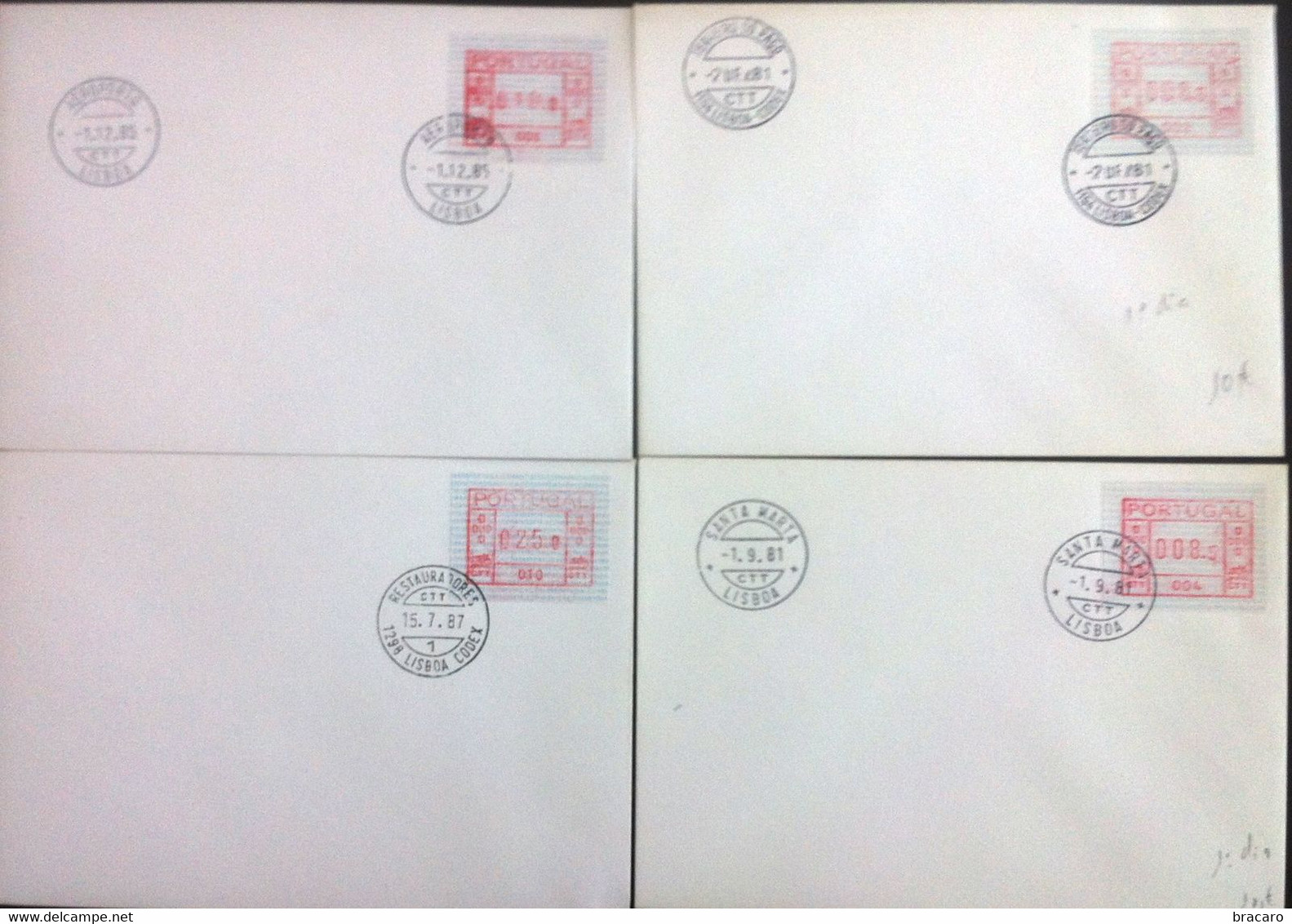 Portugal - ATM Machine Stamps - FDC (cover) X 8 - FRAMA (V. R. Santo António, Faro, Albufeira, Lagos, Lisboa) - Franking Machines (EMA)