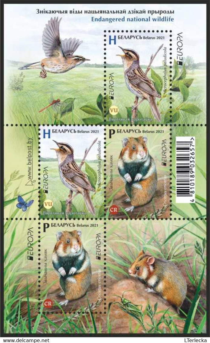 Belarus 2021 - EUROPA. Endangered Wildlife. Fauna Bird Vogel Uccello Oiseau Hamster Weißrussland/Wit-Rusland/Bielorussia - Other & Unclassified