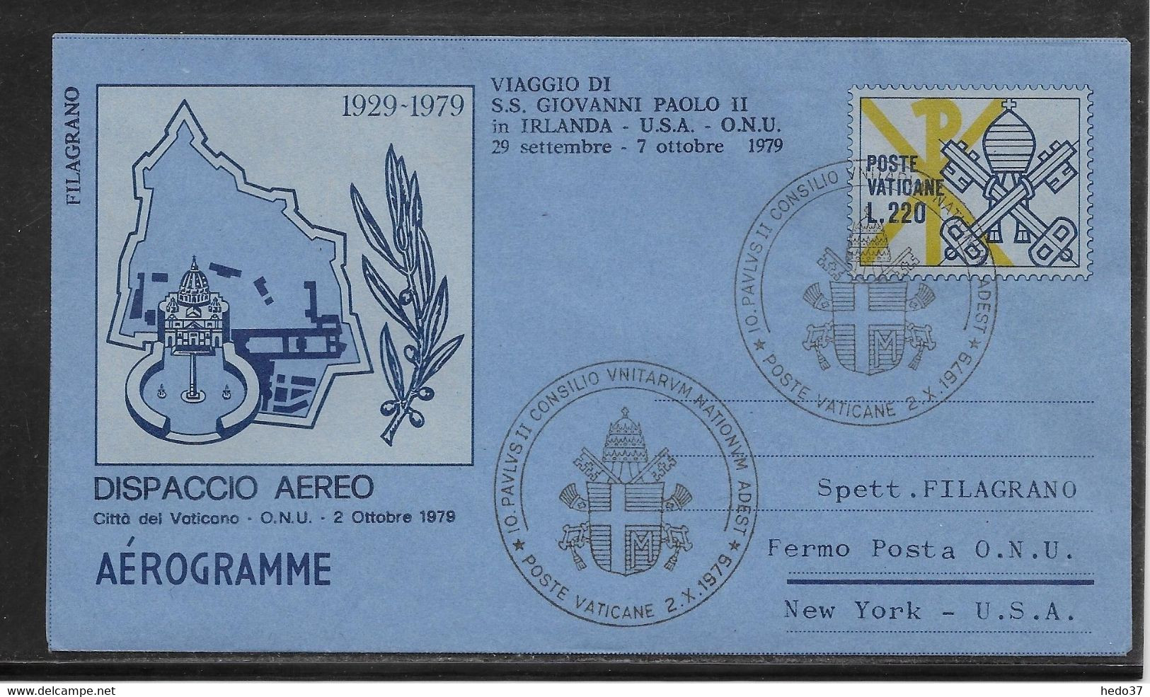 Vatican - Aérogramme - TB - Postal Stationeries