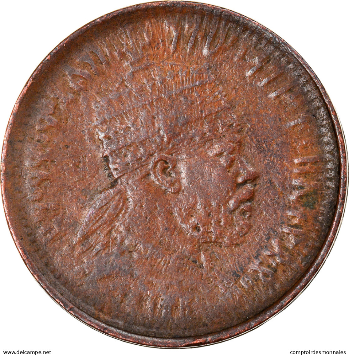 Monnaie, Éthiopie, Menelik II, 1/32 Birr, 1889, TB, Copper Or Brass, KM:11 - Aethiopien