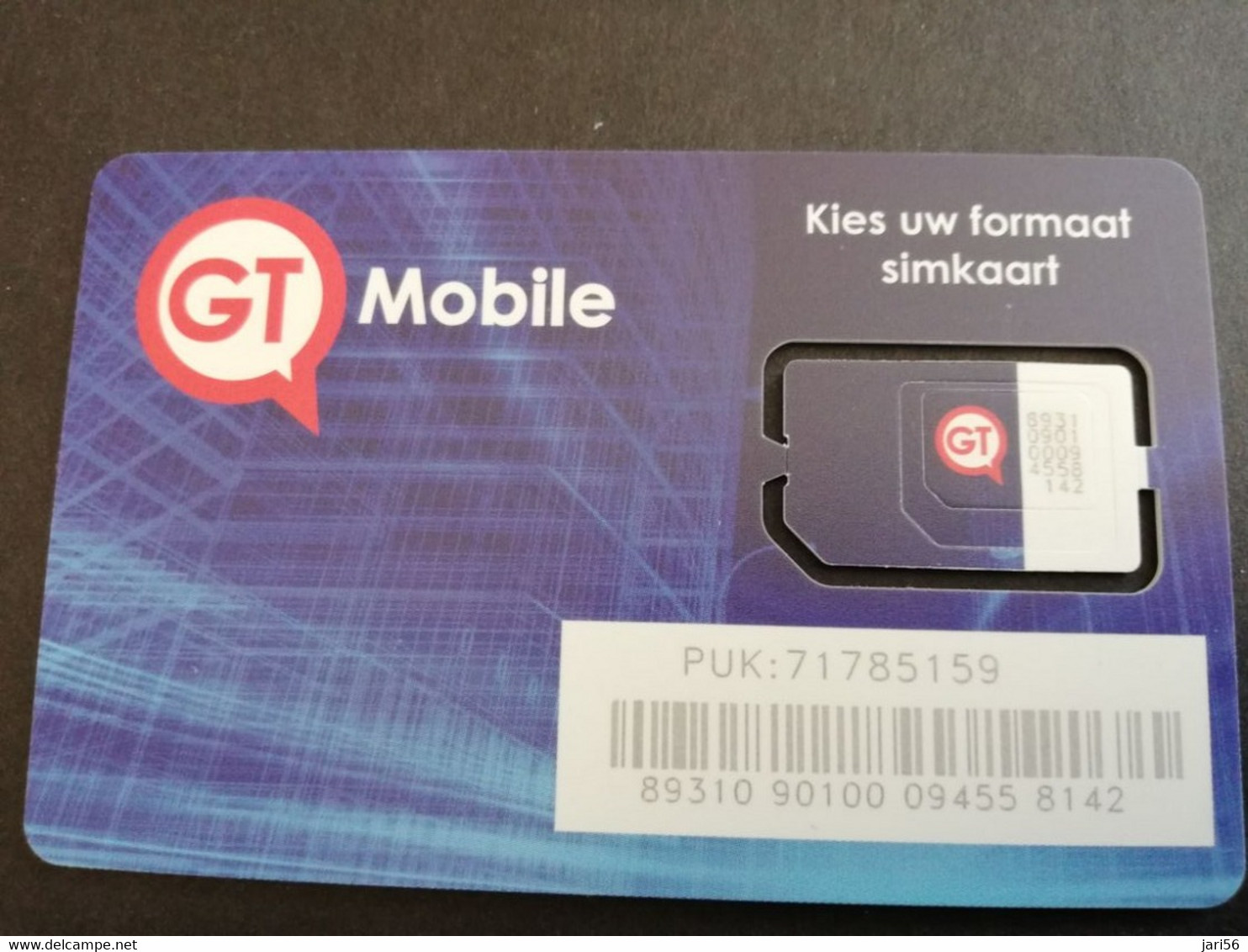 GSM CARD  GT MOBILE /  CHIP NETHERLANDS      MINT    CARD              ** 5396** - Other & Unclassified