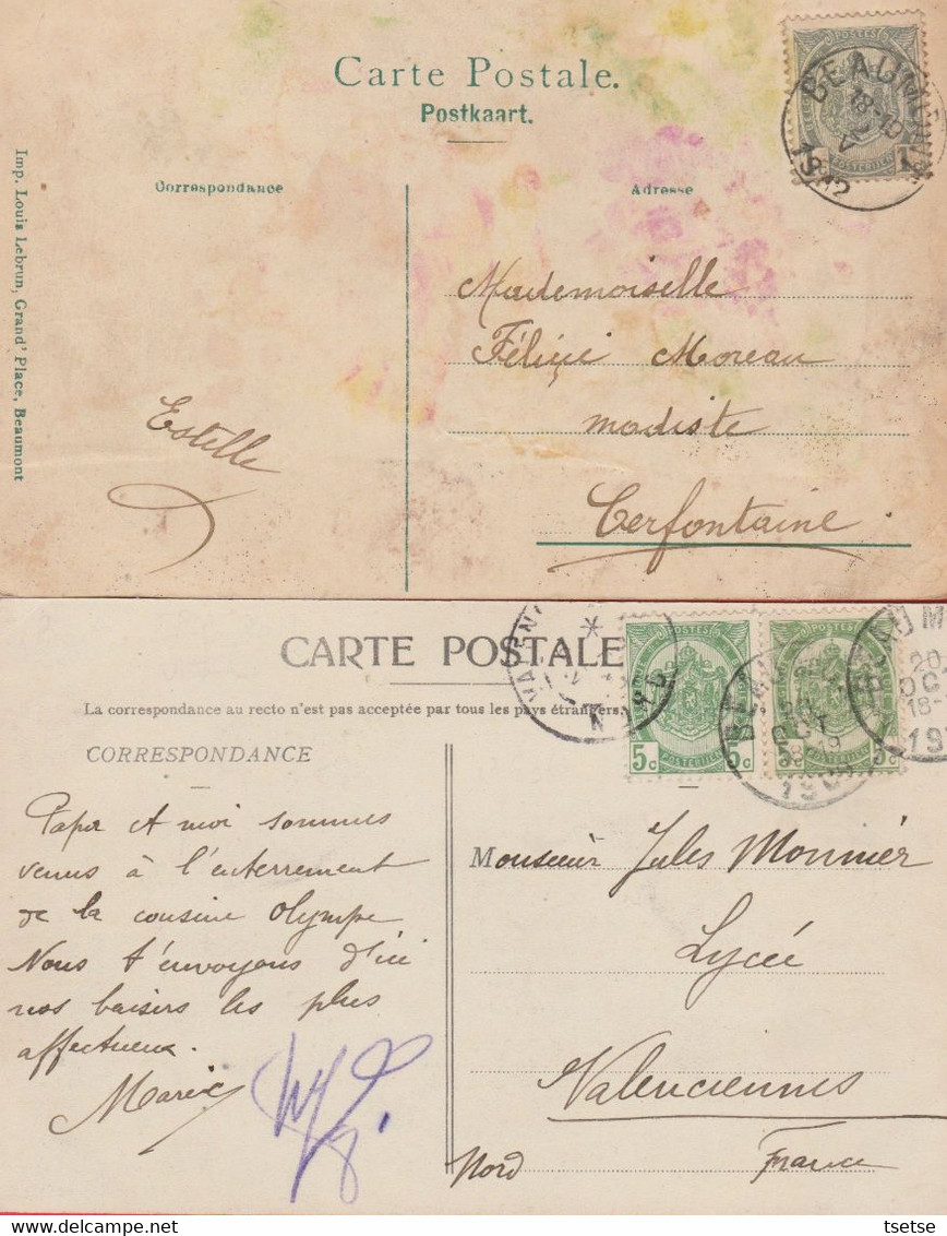 Beaumont - La Légende De Beaumont / 4 Auvergnats ... Arrivés ... Pendus - 2 Cartes Postales - 1909 /1912 ( Voir Verso ) - Beaumont