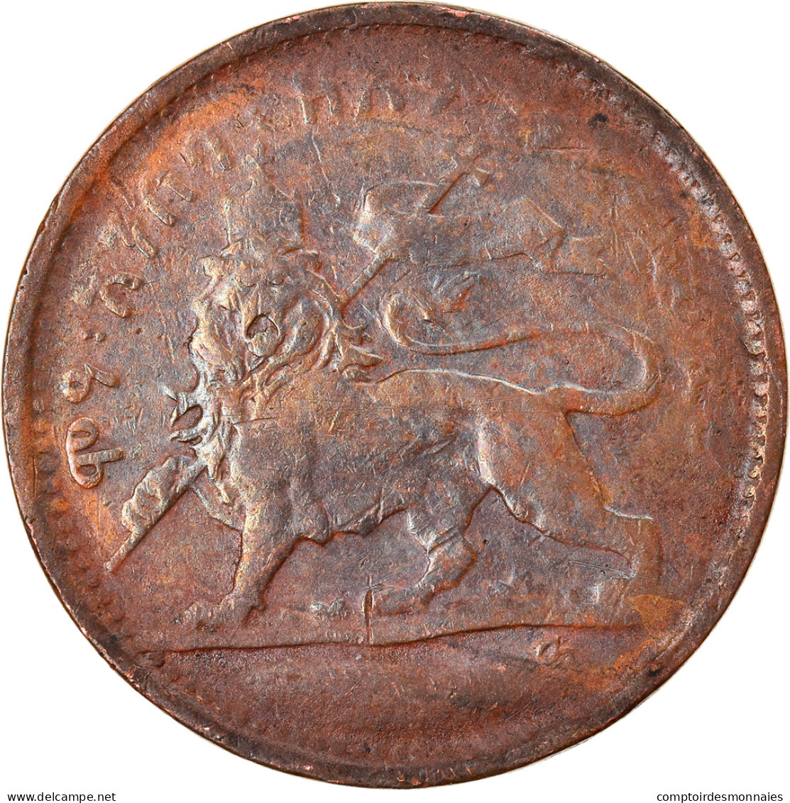 Monnaie, Éthiopie, Menelik II, 1/32 Birr, 1889, TB+, Copper Or Brass, KM:11 - Ethiopië