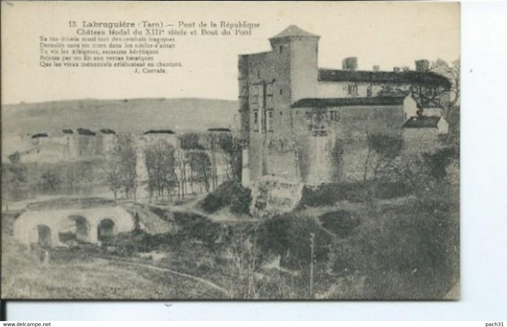 Labruguière   Pont De La République Et Château Féodal - Labruguière