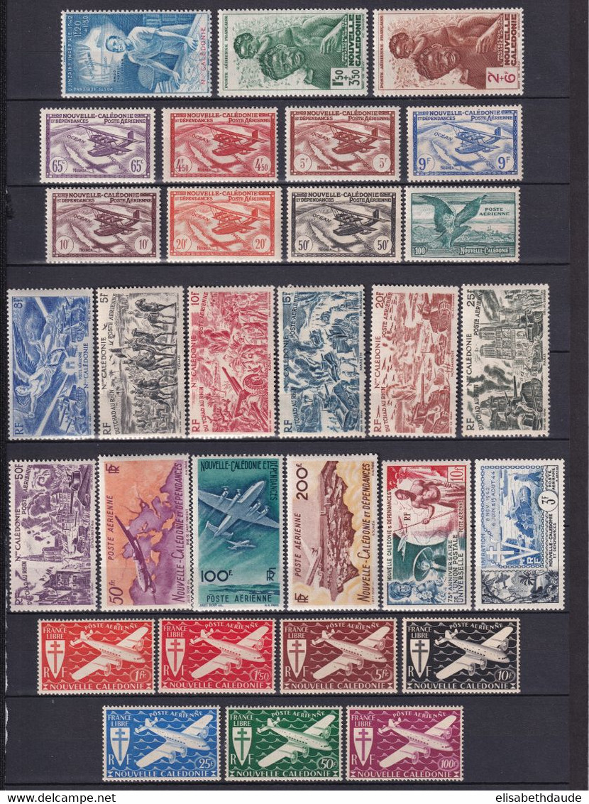 NELLE CALEDONIE - 1942 à 1954 - POSTE AERIENNE COMPLETE ! - YVERT N°36/65 ** MNH (SERIE 39/45 * MLH ) - COTE = 106 EUR - Unused Stamps