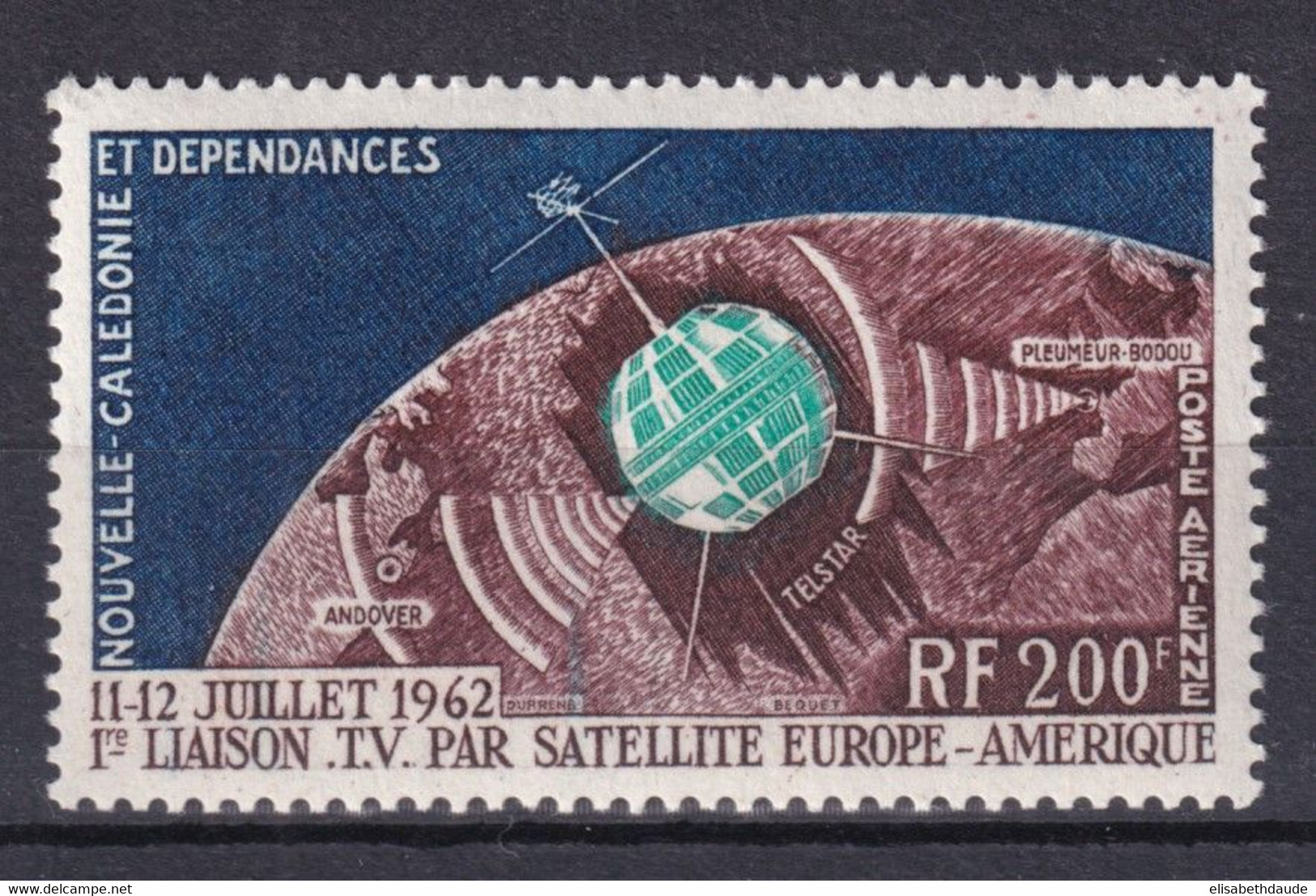 CALEDONIE - AERIENS YVERT N°73 ** MNH - COTE = 36 EUR. - TELECOMMUNICATIONS SPATIALES - Unused Stamps