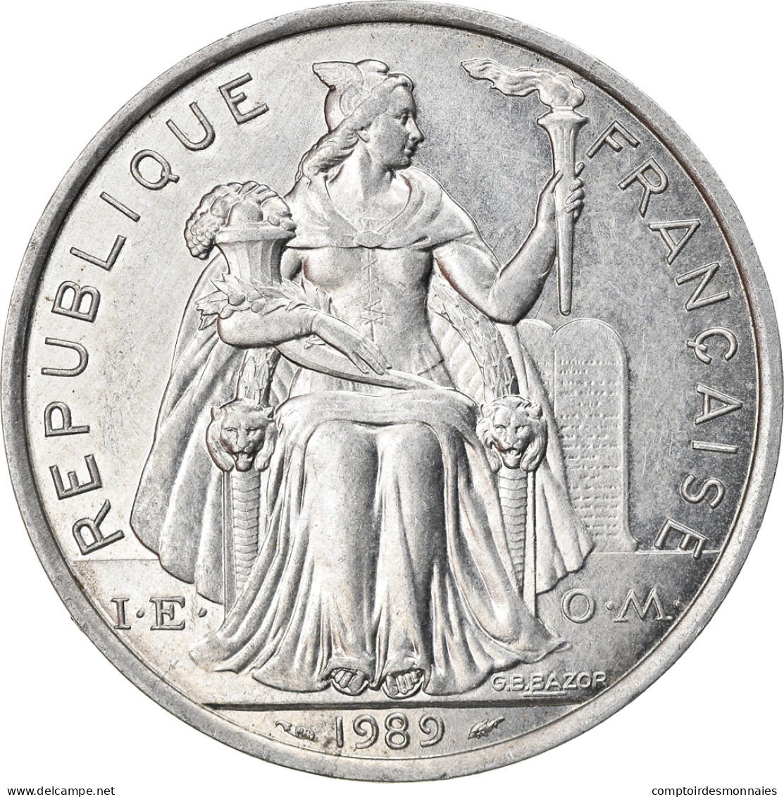 Monnaie, Nouvelle-Calédonie, 5 Francs, 1989, Paris, SPL, Aluminium, KM:16 - Nuova Caledonia