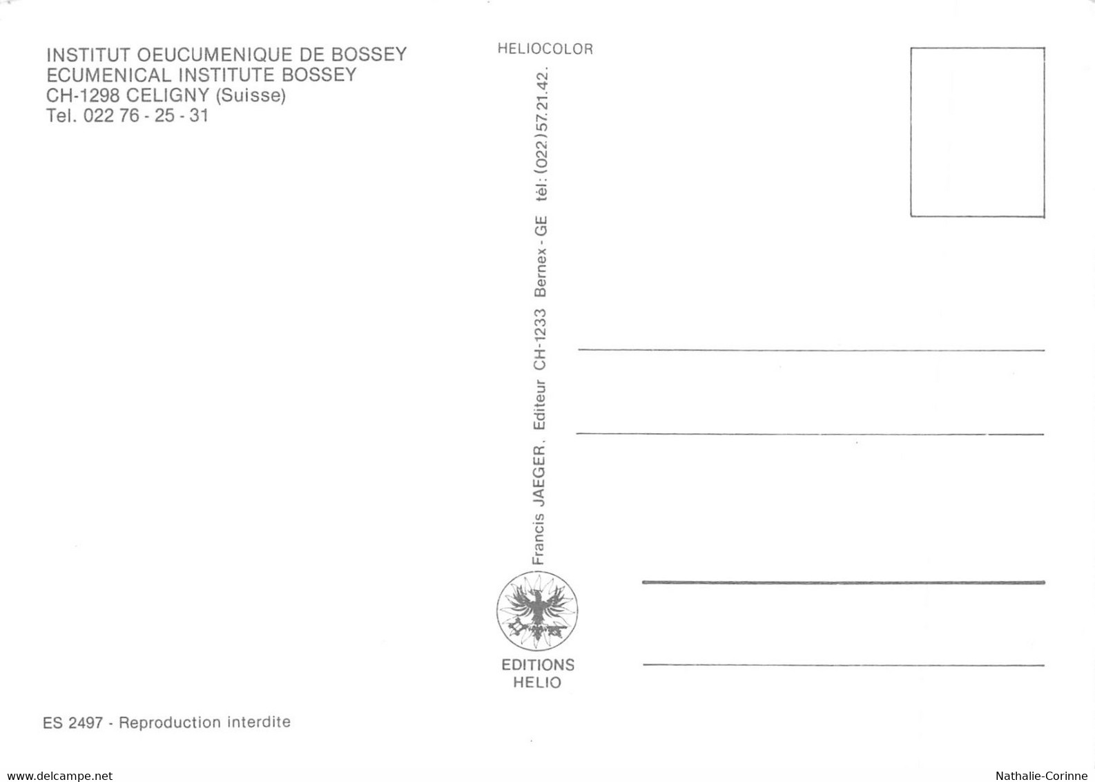 Institut Oeucuménique De Bossey - Celigny  (10 X15 Cm) - Céligny
