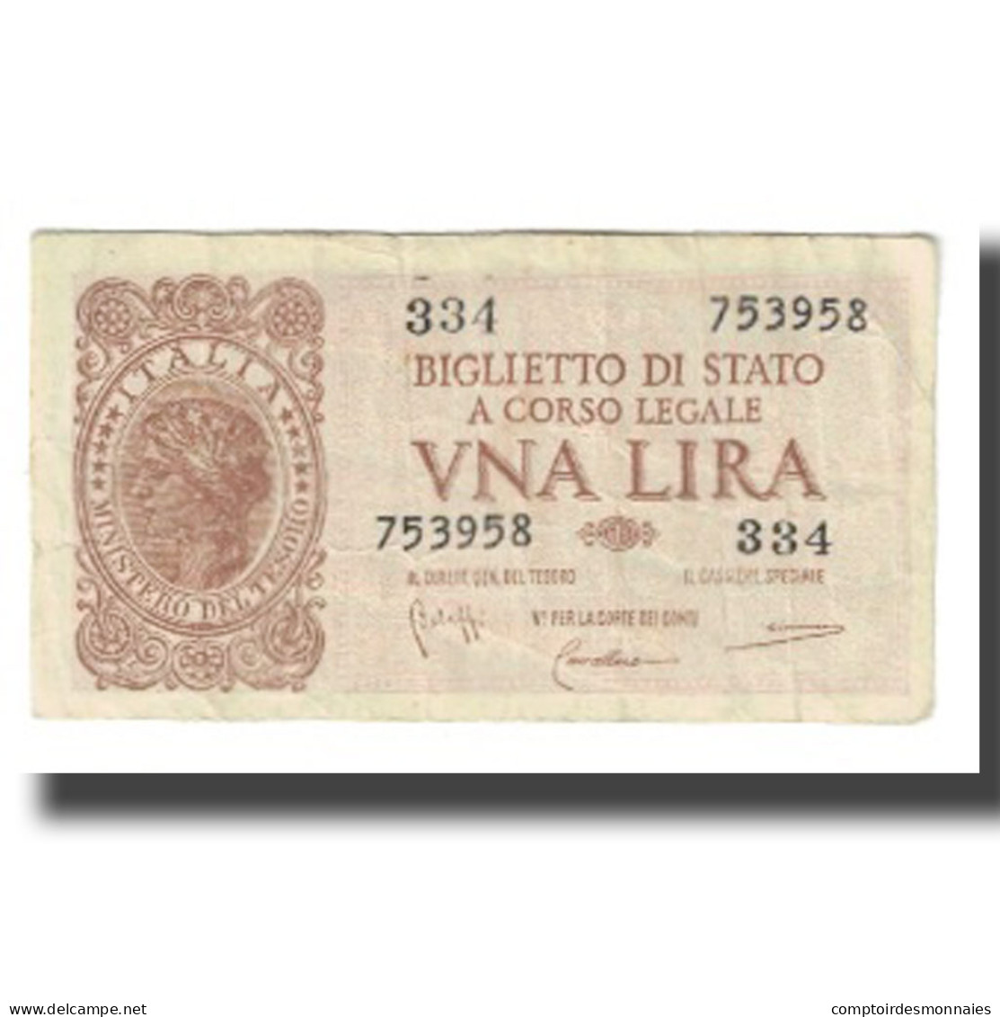 Billet, Italie, 1 Lira, 1944, 1944-11-23, KM:29b, TTB - Regno D'Italia – 1 Lire