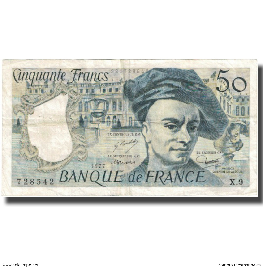 France, 50 Francs, Quentin De La Tour, 1977, TTB, Fayette:67.2, KM:152a - 50 F 1976-1992 ''quentin De La Tour''