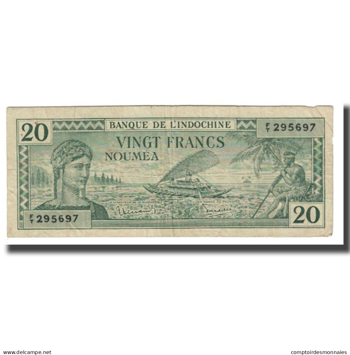 Billet, Nouvelle-Calédonie, 20 Francs, Undated (1944), KM:49, TB+ - Nouméa (Neukaledonien 1873-1985)