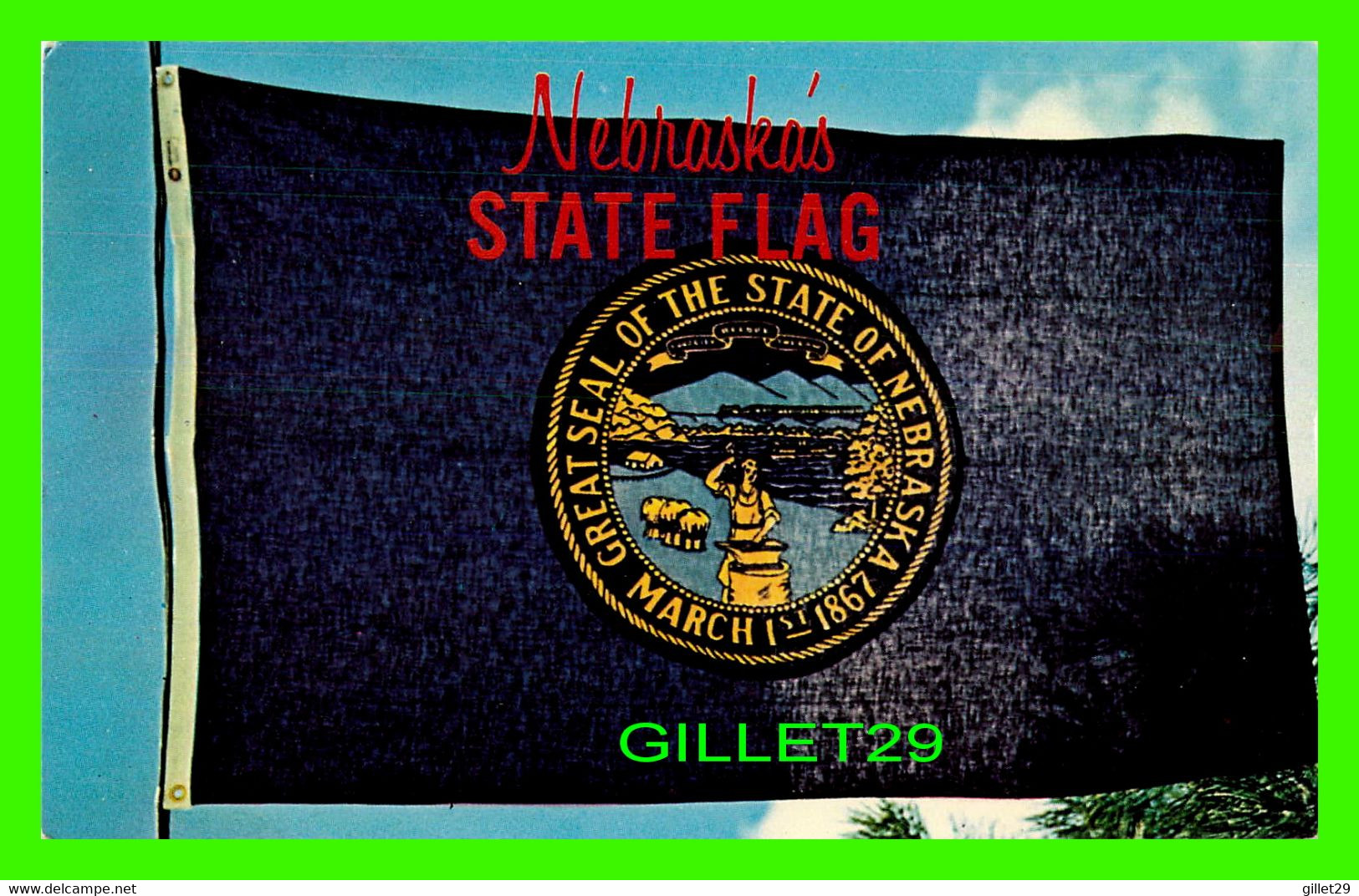 COLUMBUS, NE - NEBRASKA'S STATE FLAG - M DUNLAP-HENLINE CO - - Columbus