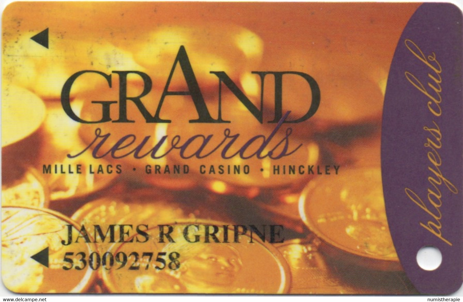 Mille Lacs Grand Casino Hinckley MN : Grand Rewards Players Club - Casino Cards