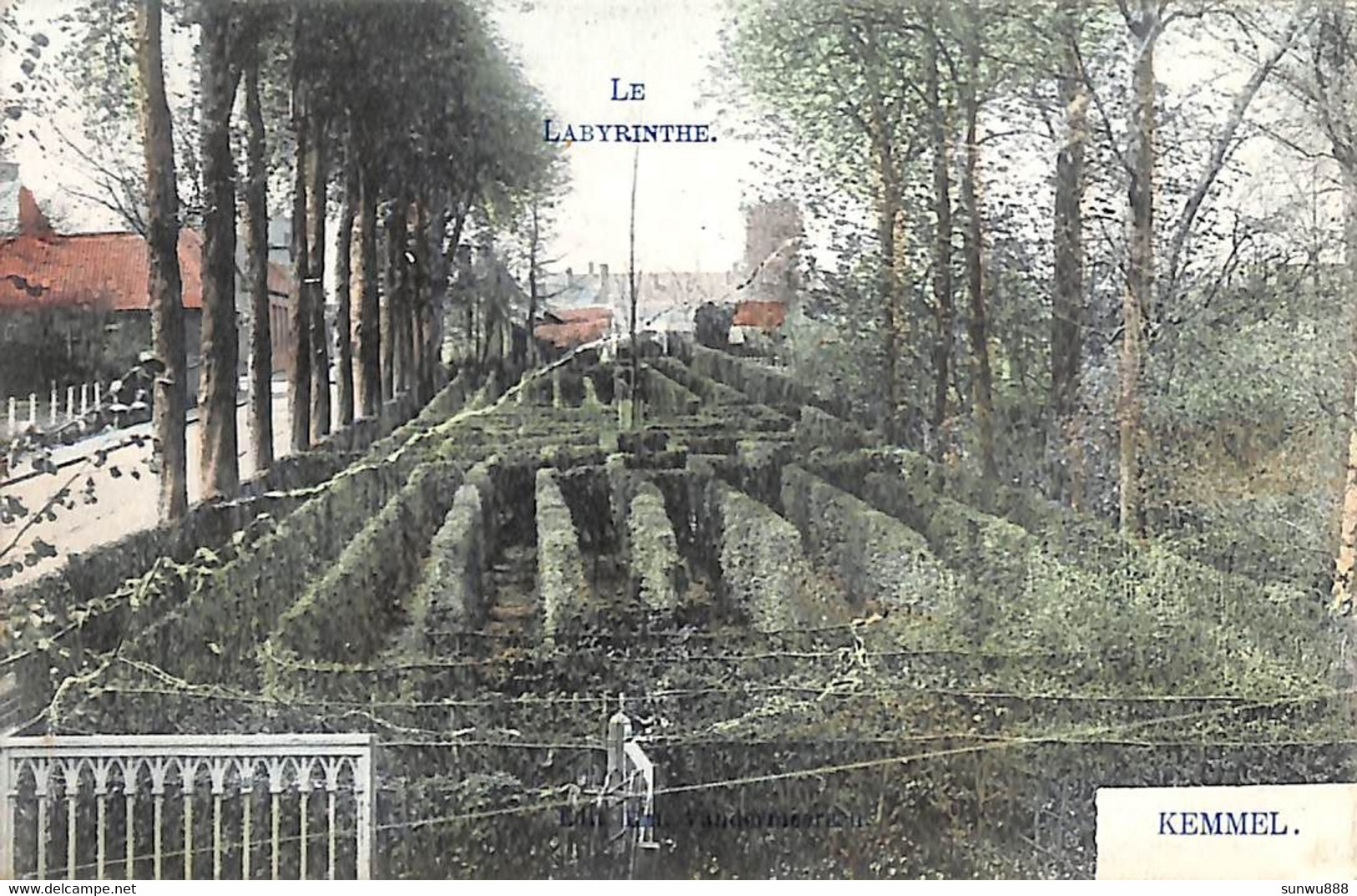 Kemmel - Le Labyrinthe (gekleurd Edit. Em. Vandermeersen Phototypie Marco Marcovici 1909) - Heuvelland