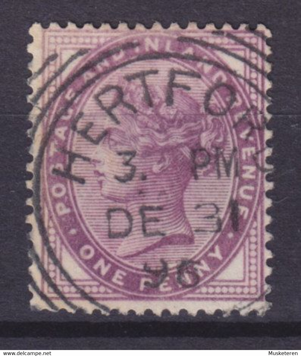 Great Britain 1881 Mi. 65,   1p. Victoria Stamp Deluxe HERTFORD 1896 (2 Scans) - Non Classificati